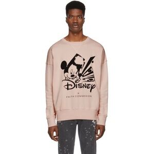 Faith Connexion x Disney Pink Crewneck Sweater with Graphic Design